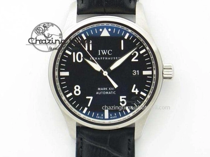 MIROTIME 0511 GoodFit Portofino SCHAFFHAUSEN SS MKF 1:1 V2 Best Edition Black Dial On Black Leather Strap A 7350